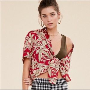 UO Tie-front Hawaiian Shirt